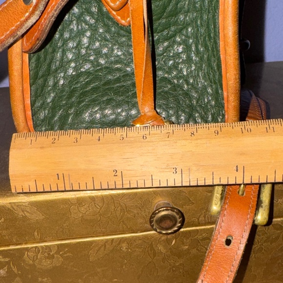 Dooney & Bourke Forest Green Pebbled Leather Crossbody with Tan Trim - Picture 10 of 15